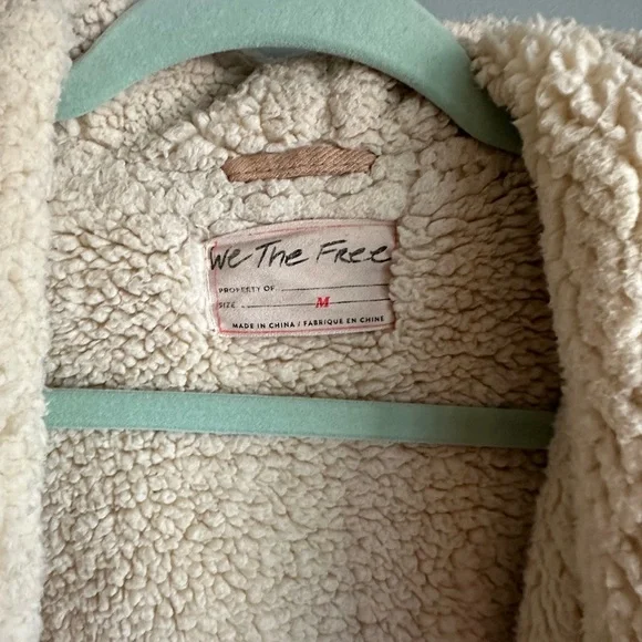 We The Free By Free People Woodlands Plaid Sherpa Jacket Beige - Picture 9 of 12